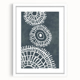 Mid Century Modern Art | Abstract Geometric Wall Decor | Teal & White Print