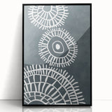 Mid Century Modern Art | Abstract Geometric Wall Decor | Teal & White Print