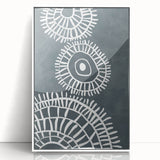 Mid Century Modern Art | Abstract Geometric Wall Decor | Teal & White Print