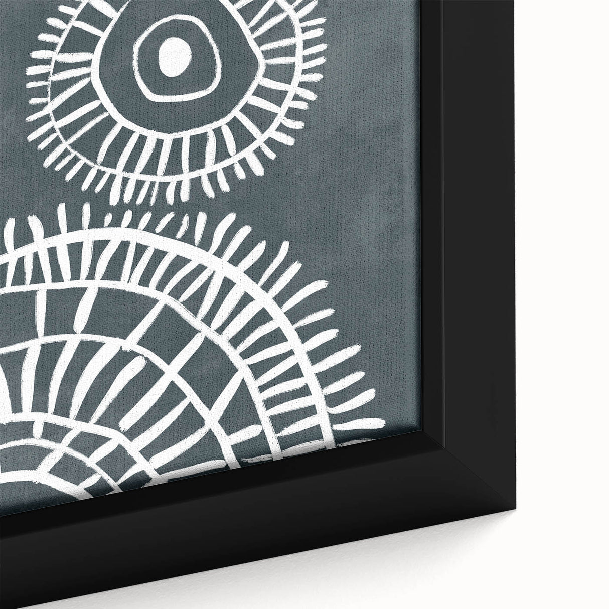 Mid Century Modern Art | Abstract Geometric Wall Decor | Teal & White Print
