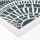 Mid Century Modern Art | Abstract Geometric Wall Decor | Teal & White Print