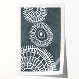 Mid Century Modern Art | Abstract Geometric Wall Decor | Teal & White Print