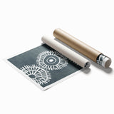 Mid Century Modern Art | Abstract Geometric Wall Decor | Teal & White Print