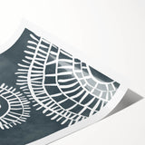 Mid Century Modern Art | Abstract Geometric Wall Decor | Teal & White Print