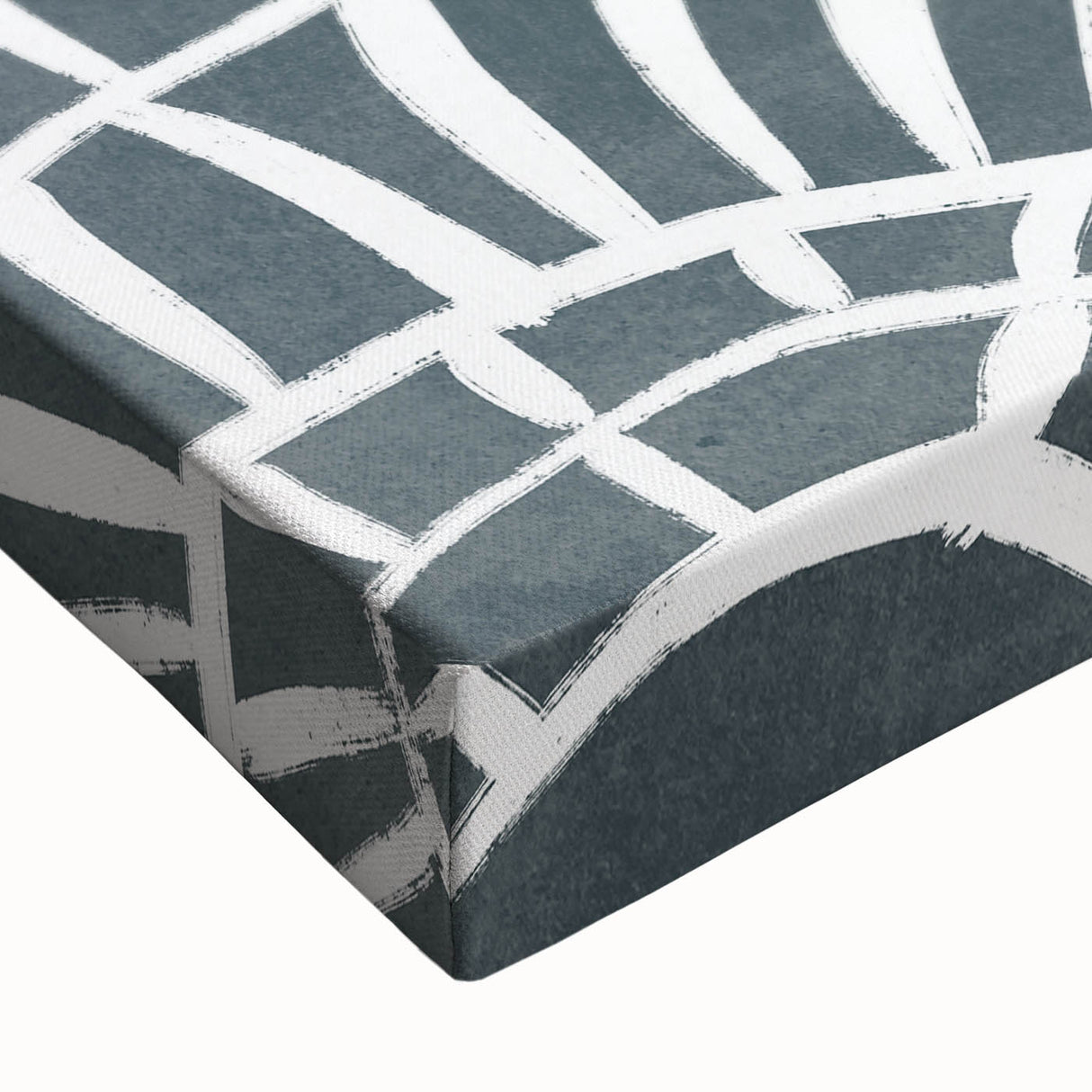Mid Century Modern Art | Abstract Geometric Wall Decor | Teal & White Print