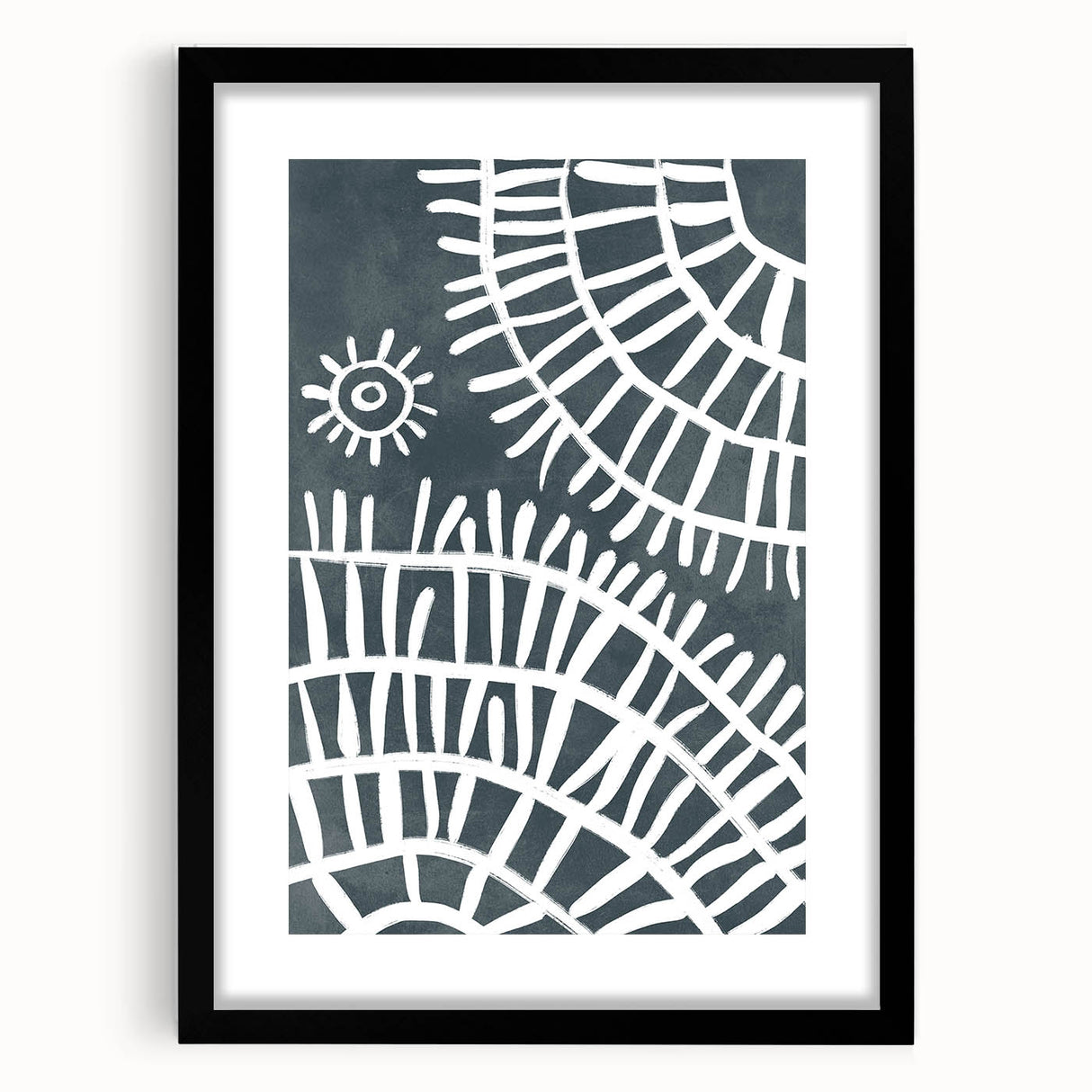 Mid Century Modern Art – Geometric Retro Abstract Print in Minimalist Style