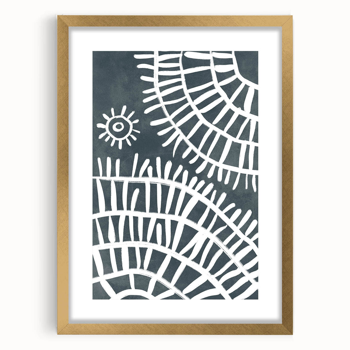 Mid Century Modern Art – Geometric Retro Abstract Print in Minimalist Style