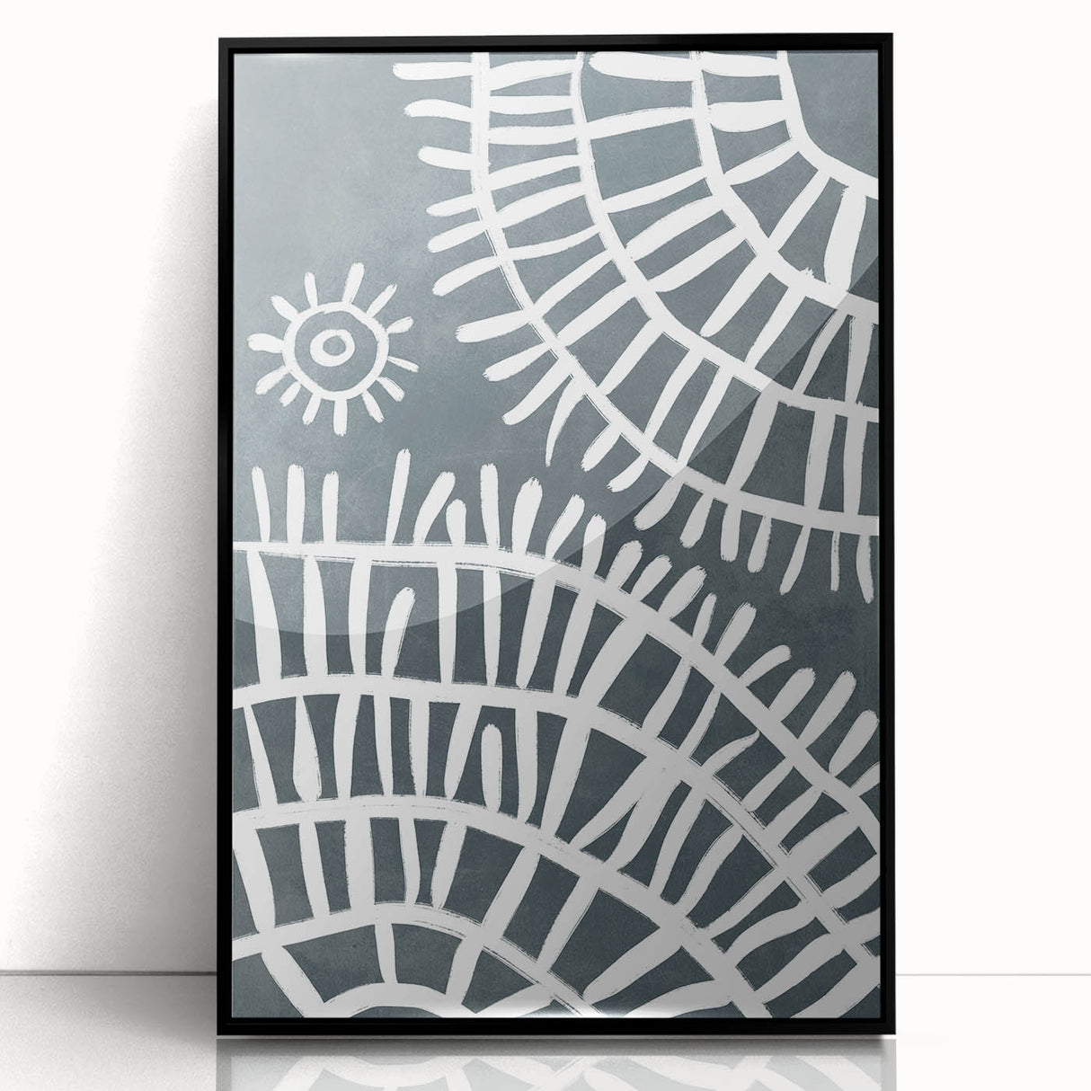 Mid Century Modern Art – Geometric Retro Abstract Print in Minimalist Style