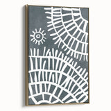 Mid Century Modern Art – Geometric Retro Abstract Print in Minimalist Style