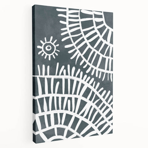 Mid Century Modern Art – Geometric Retro Abstract Print in Minimalist Style
