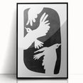 Mid Century Modern Art – Retro Abstract Bird Wall Decor in Black & White