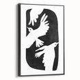 Mid Century Modern Art – Retro Abstract Bird Wall Decor in Black & White