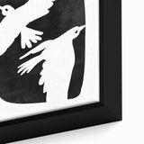 Mid Century Modern Art – Retro Abstract Bird Wall Decor in Black & White