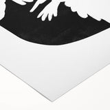 Mid Century Modern Art – Retro Abstract Bird Wall Decor in Black & White