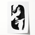 Mid Century Modern Art – Retro Abstract Bird Wall Decor in Black & White
