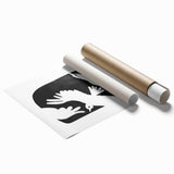 Mid Century Modern Art – Retro Abstract Bird Wall Decor in Black & White