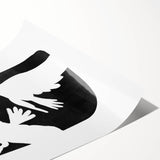 Mid Century Modern Art – Retro Abstract Bird Wall Decor in Black & White