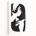 Mid Century Modern Art – Retro Abstract Bird Wall Decor in Black & White