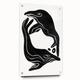 Mid Century Modern Art – Retro Abstract Fish Wall Decor in Black & White