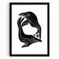 Mid Century Modern Art – Retro Abstract Fish Wall Decor in Black & White