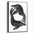 Mid Century Modern Art – Retro Abstract Fish Wall Decor in Black & White