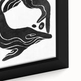 Mid Century Modern Art – Retro Abstract Fish Wall Decor in Black & White