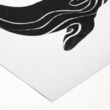 Mid Century Modern Art – Retro Abstract Fish Wall Decor in Black & White