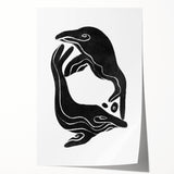 Mid Century Modern Art – Retro Abstract Fish Wall Decor in Black & White