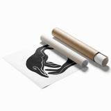 Mid Century Modern Art – Retro Abstract Fish Wall Decor in Black & White