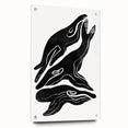 Mid Century Modern Art – Retro Abstract Fish Wall Decor in Black & White