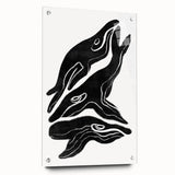 Mid Century Modern Art – Retro Abstract Fish Wall Decor in Black & White