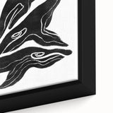 Mid Century Modern Art – Retro Abstract Fish Wall Decor in Black & White