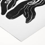 Mid Century Modern Art – Retro Abstract Fish Wall Decor in Black & White