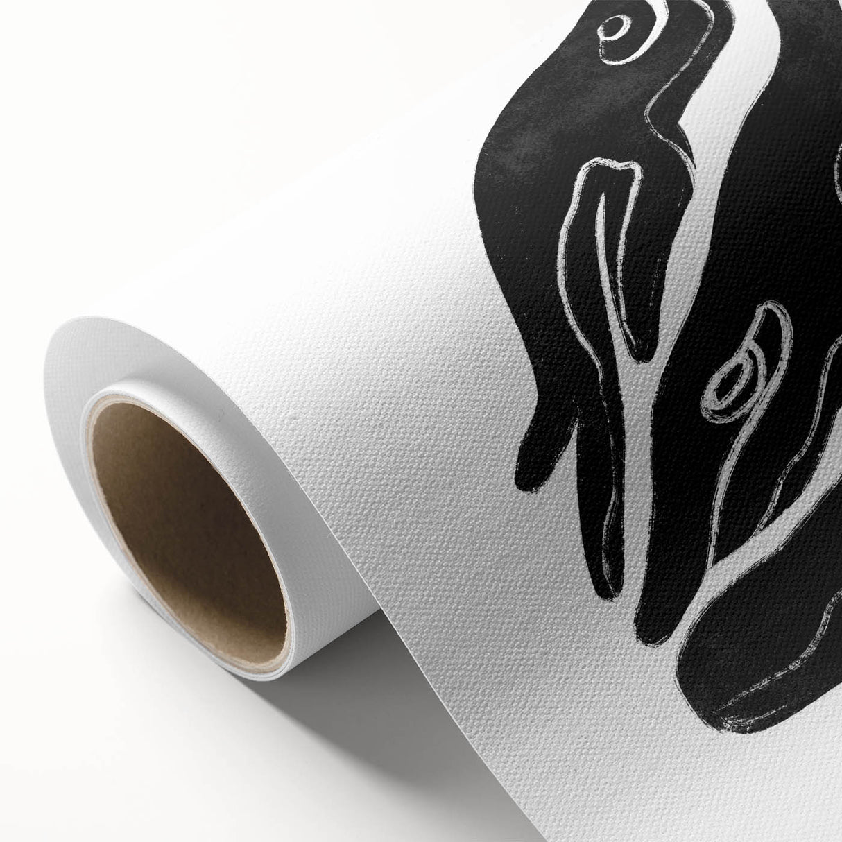 Mid Century Modern Art – Retro Abstract Fish Wall Decor in Black & White