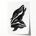 Mid Century Modern Art – Retro Abstract Fish Wall Decor in Black & White