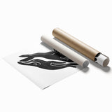 Mid Century Modern Art – Retro Abstract Fish Wall Decor in Black & White