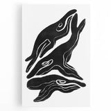 Mid Century Modern Art – Retro Abstract Fish Wall Decor in Black & White