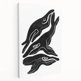 Mid Century Modern Art – Retro Abstract Fish Wall Decor in Black & White