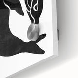 Mid Century Modern Art – Minimalist Abstract Sea Life in Black & White