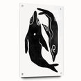 Mid Century Modern Art – Minimalist Abstract Sea Life in Black & White