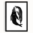 Mid Century Modern Art – Minimalist Abstract Sea Life in Black & White