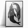 Mid Century Modern Art – Minimalist Abstract Sea Life in Black & White