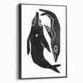 Mid Century Modern Art – Minimalist Abstract Sea Life in Black & White