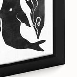 Mid Century Modern Art – Minimalist Abstract Sea Life in Black & White
