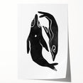 Mid Century Modern Art – Minimalist Abstract Sea Life in Black & White