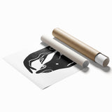 Mid Century Modern Art – Minimalist Abstract Sea Life in Black & White