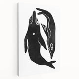 Mid Century Modern Art – Minimalist Abstract Sea Life in Black & White