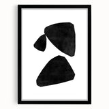 Mid Century Modern Art – Minimalist Abstract Geometric Shapes in Black & White
