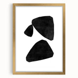 Mid Century Modern Art – Minimalist Abstract Geometric Shapes in Black & White