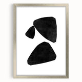 Mid Century Modern Art – Minimalist Abstract Geometric Shapes in Black & White